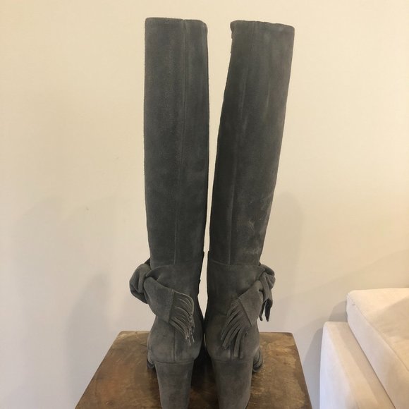 Gray Suede Heeled Boots by Daniela *New* - Picture 3 of 7